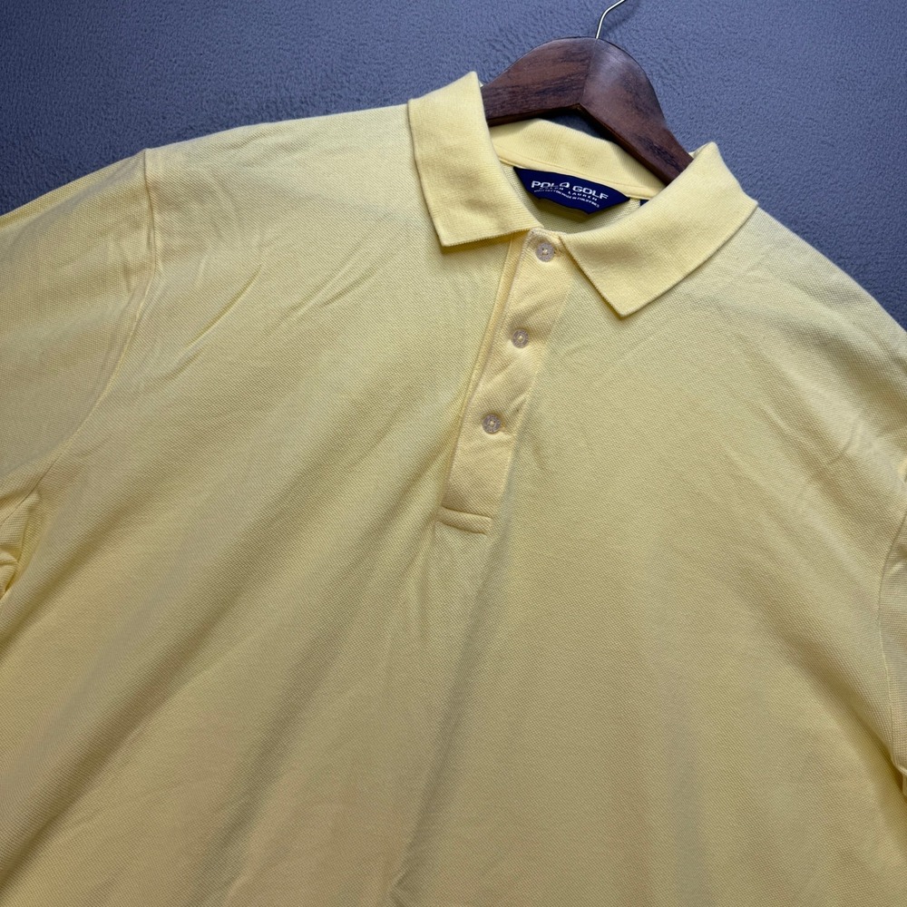 Polo Golf Ralph Lauren Shirt Regular Mens XL Yellow Cotton Pique Sport Preppy